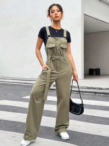 Women's Workwear Overall Jumpsuit With Straps
