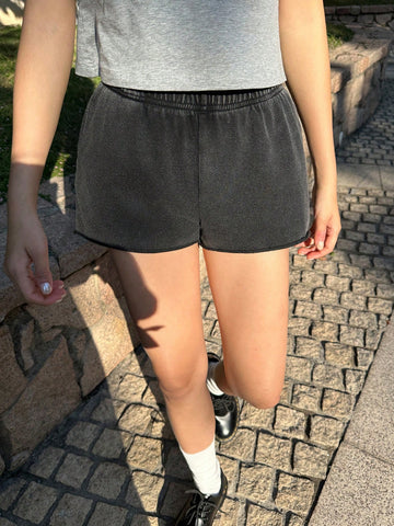 CovetEZ Women's Summer Casual Versatile Black Knitted Shorts