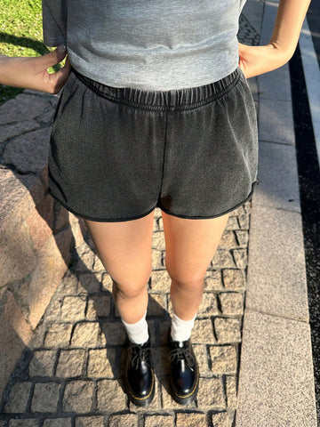 CovetEZ Women's Summer Casual Versatile Black Knitted Shorts