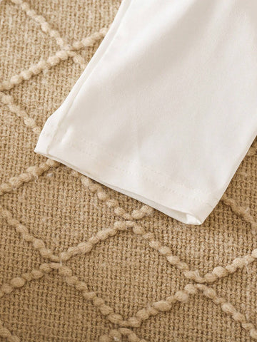 Cute Solid Color Casual Rompers For Young Girl, Stretchy Breathable Fabric, Simple Yet Stylish Design, Suitable For Commute And Daily Wear, Autumn/Winter