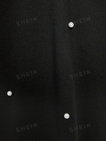 DECDS Pearls Beaded Flare Skirt Club Women Outfits Concert Summer Women Long Skirt Summer Skirt Vi