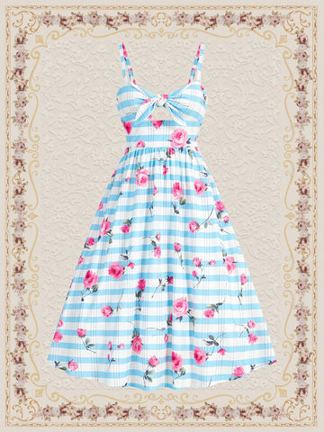 Women'S Floral Print Spaghetti Strap Dress