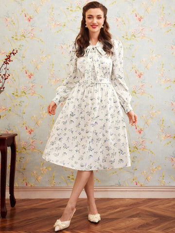 Women'S Floral Shirt And Skirt Two-Piece Set