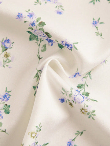 Women'S Floral Shirt And Skirt Two-Piece Set