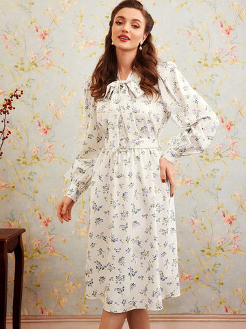 Women'S Floral Shirt And Skirt Two-Piece Set