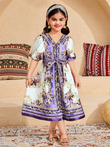 Young Girl Ditsy Floral Casual Dress