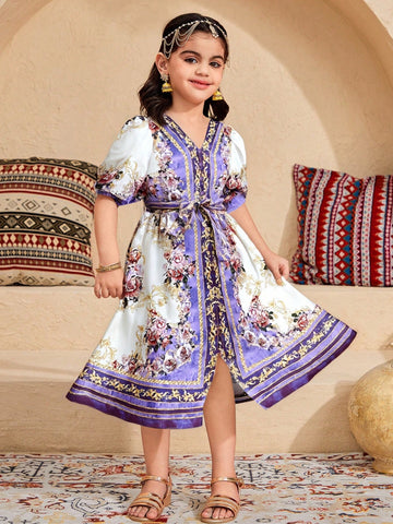 Young Girl Ditsy Floral Casual Dress