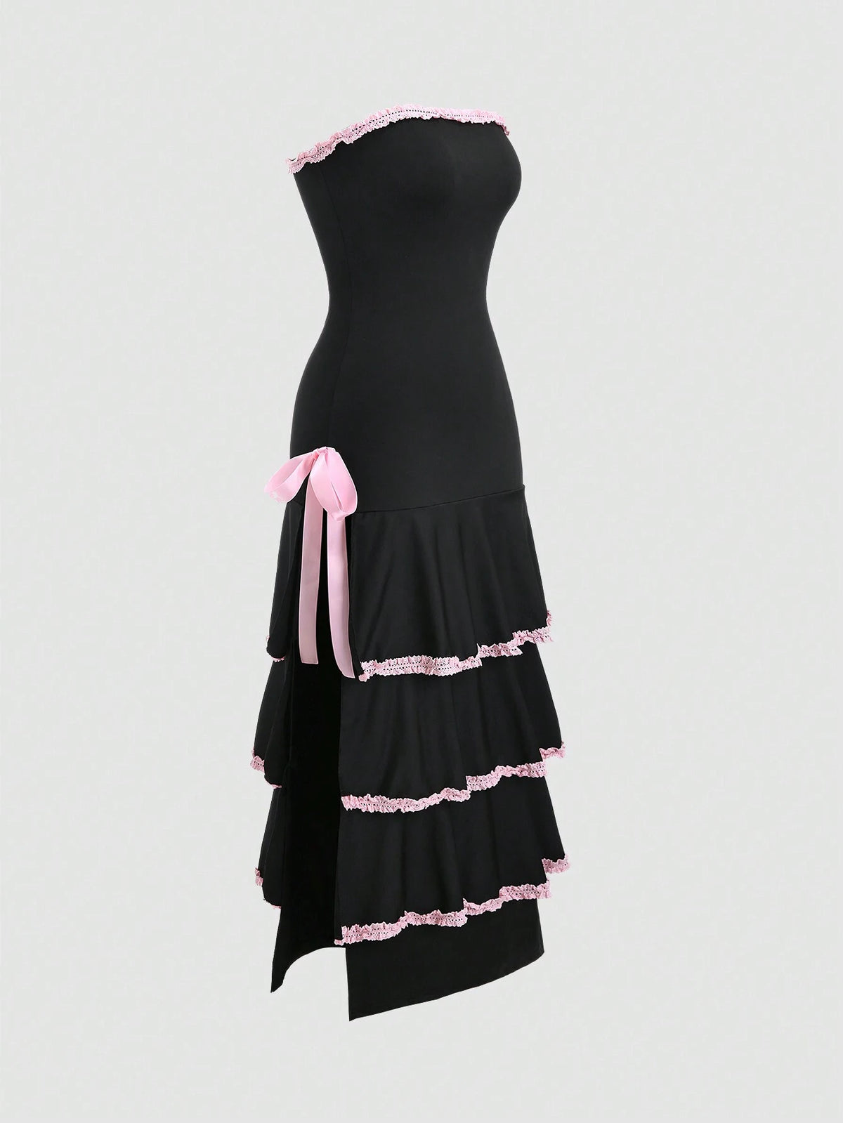 Lace Trim Cake Dress For Women (Lace Trim Random Cut)