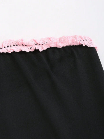 Lace Trim Cake Dress For Women (Lace Trim Random Cut)