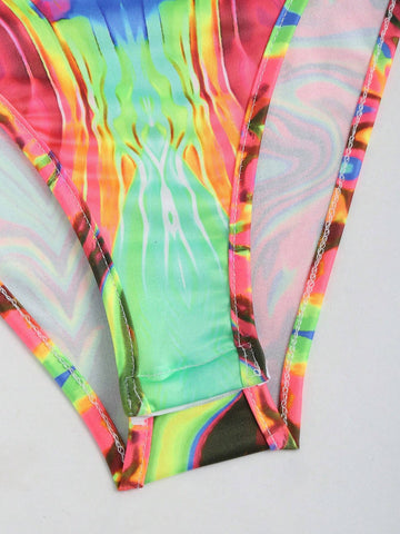 Reflective Colorful Off Shoulder Flare Sleeve Women Bodysuit