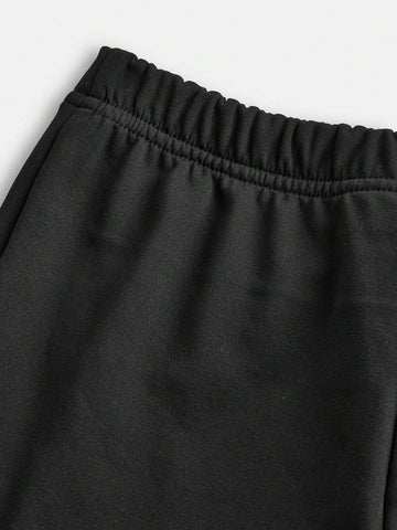 2pcs/Set Casual Loose Crew Neck Sweatshirt And Skinny Legging Pants