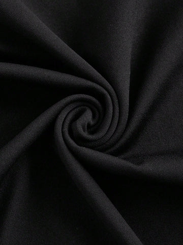 2pcs/set Solid Color Strapless Jumpsuit For Women