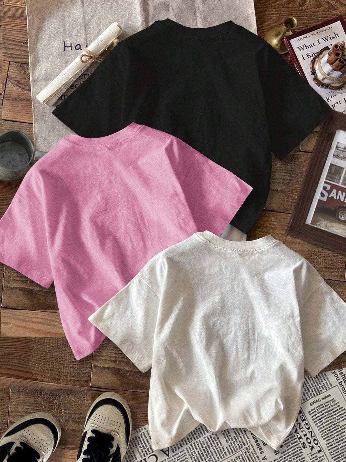 3pcs/Set Casual Minimalist Leopard Bow Cherry New York Graphic Crew Neck Short Sleeve Fitted Crop Top T-Shirt, Suitable For Summer