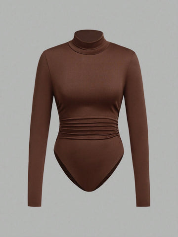 3pcs/Set Knit Women Crew Neck Fitted Bodysuit, Multi-Color