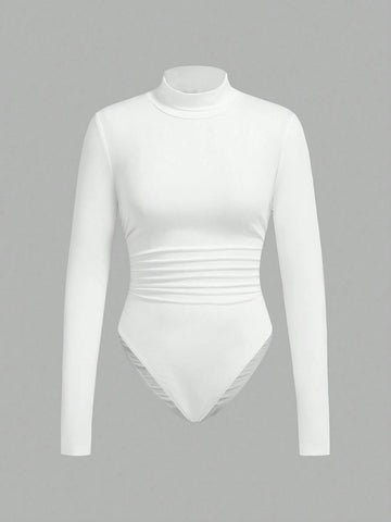 3pcs/Set Knit Women Crew Neck Fitted Bodysuit, Multi-Color