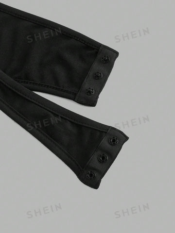 3pcs/Set Solid Color Slip Bodysuit