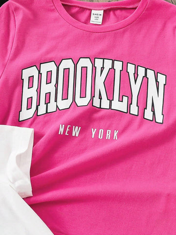 EZwear 3pcs Casual & Minimalist Short Sleeve T-Shirt Set With English Letter Print, Suitable For Summer,