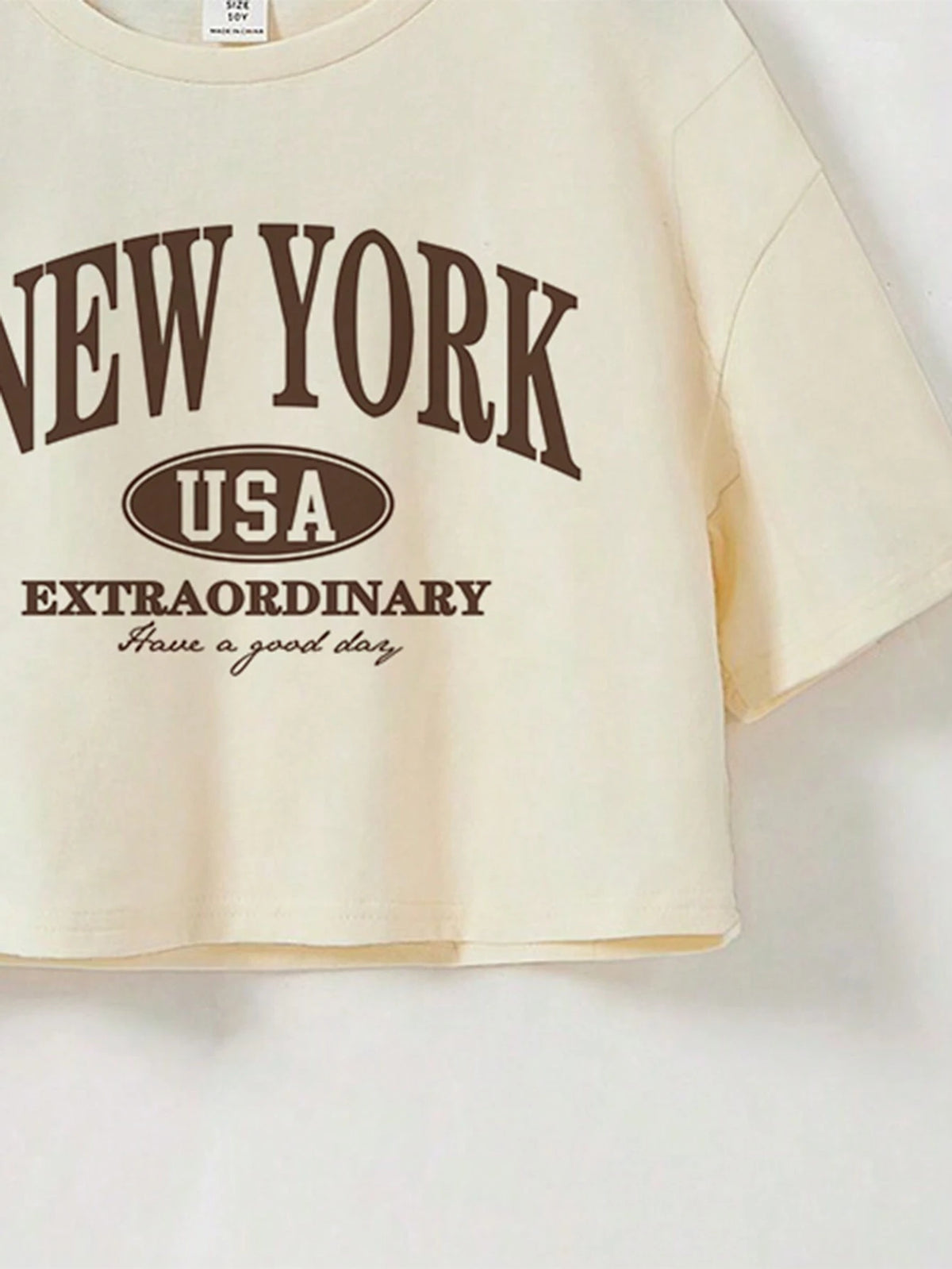 EZwear 3pcs Casual & Minimalistic Coconut Tree Printed Crop Sleeve T-Shirt With Loose Fit, Suitable For