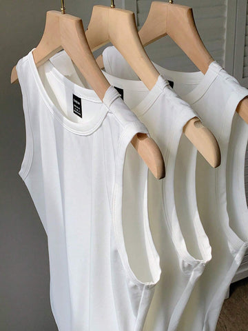 3pcs Solid Round Neck Bodysuit