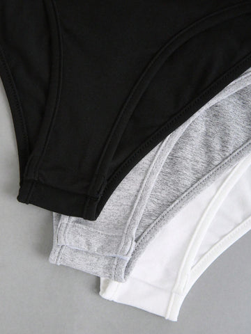 3pcs V-Neck Halter Bodysuit Set