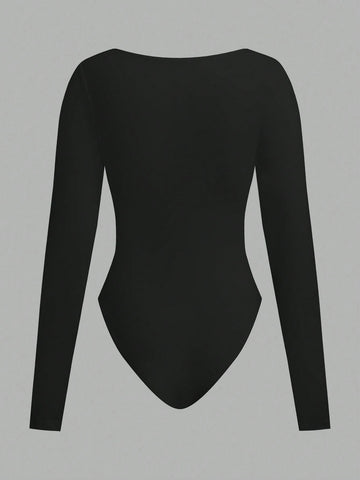 3pcs Women's Turtleneck Long Sleeve Bodysuit Set