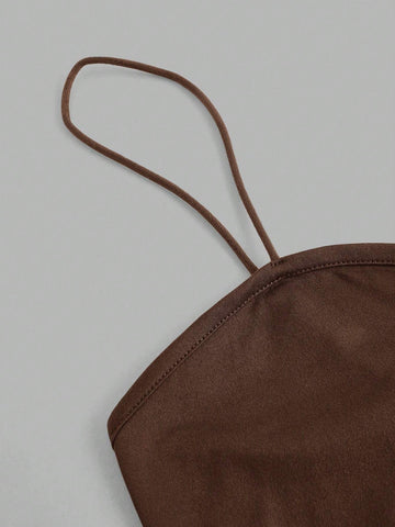 3pcs set Camisole Cami Top And Slim-Fit Leggings Matching Set, Suitable For Spring And Summer