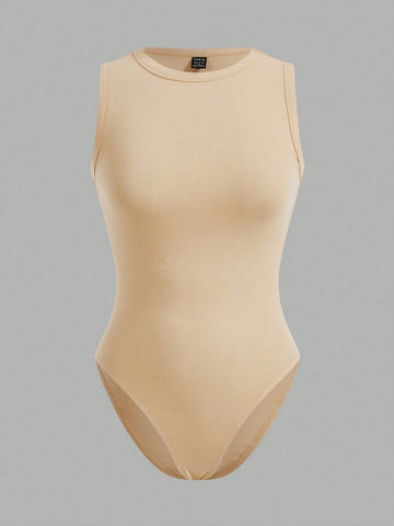 4pcs/Set Tight-Fitting High-Cut Bodysuits With Round Neckline, Perfect For Summer