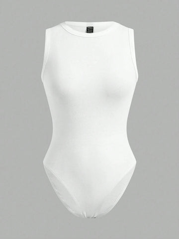 4pcs/Set Tight-Fitting High-Cut Bodysuits With Round Neckline, Perfect For Summer