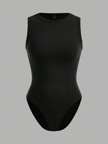 4pcs/Set Tight-Fitting High-Cut Bodysuits With Round Neckline, Perfect For Summer