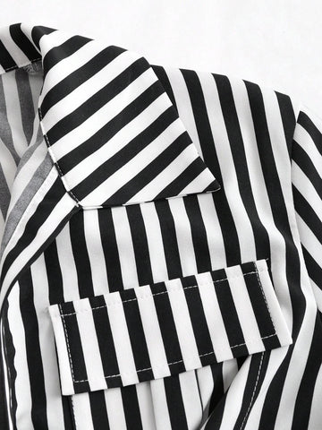 EZwear American Style Spicy Girl Striped Short Slim Fit Women's Shirt