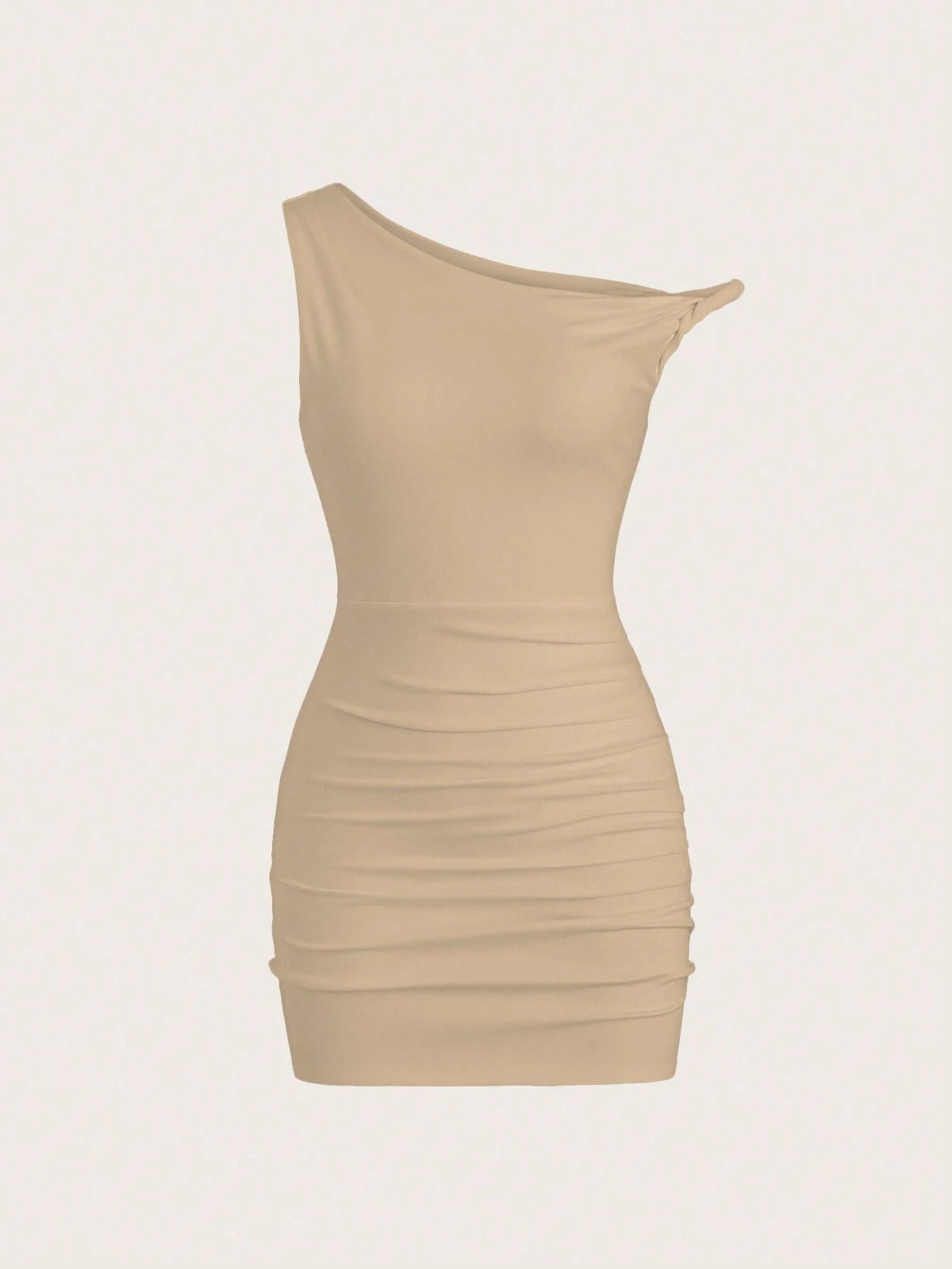 Asymmetrical One-Shoulder Fitted Mini Dress