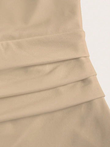 Asymmetrical One-Shoulder Fitted Mini Dress