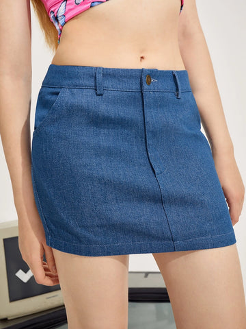 EZwear Butterfly Embroidery Mini Skirt