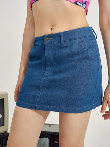 EZwear Butterfly Embroidery Mini Skirt