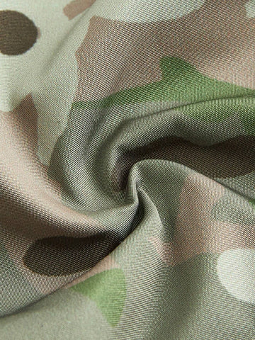 EZwear Camo Print Streetwear Cargo Parachute Pants