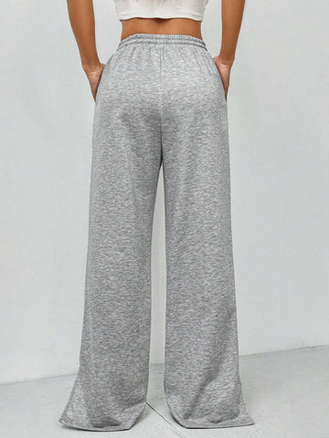 EZwear Casual Drawstring Waist Jogger Pants With Side Opening