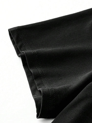 Casual Skull & Ballet Print Short Sleeve T-Shirt Dress