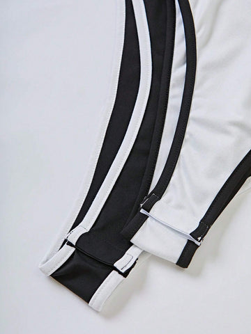 Casual Spaghetti Strap Color Block Crop Top And Shorts Twinset Bodysuit For Women