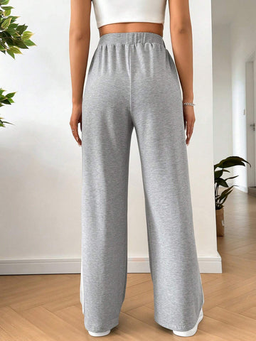 EZwear Color Blocking Patchwork Straight Leg Sweatpants For Spring/Summer