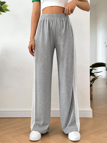 EZwear Color Blocking Patchwork Straight Leg Sweatpants For Spring/Summer