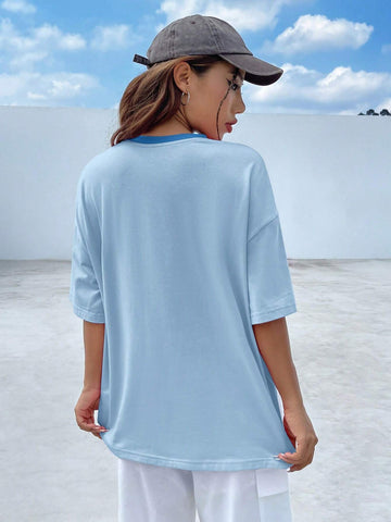 Colorblock Drop Shoulder Tee