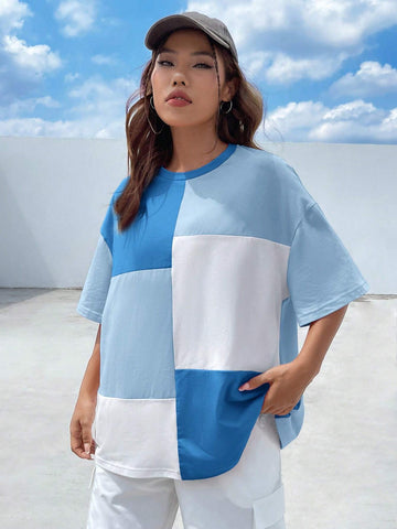 Colorblock Drop Shoulder Tee
