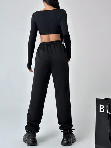 Cropped Top And Shorts Set