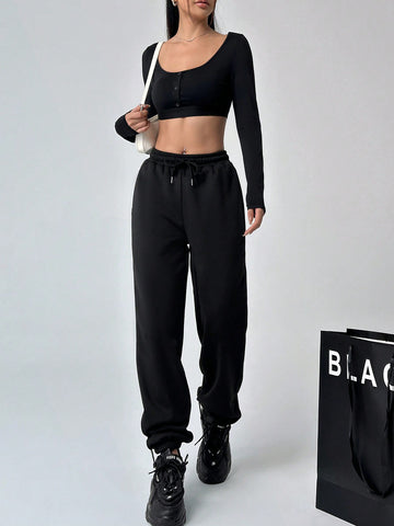 Cropped Top And Shorts Set