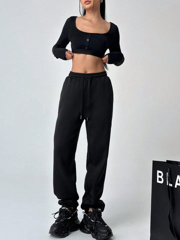 Cropped Top And Shorts Set