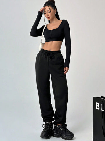 Cropped Top And Shorts Set