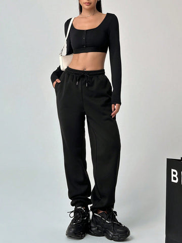 Cropped Top And Shorts Set