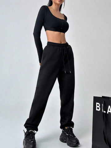 Cropped Top And Shorts Set