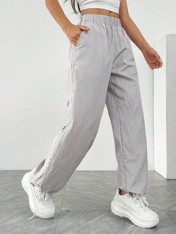 EZwear Decorative Bowknot Sporty Casual Pants