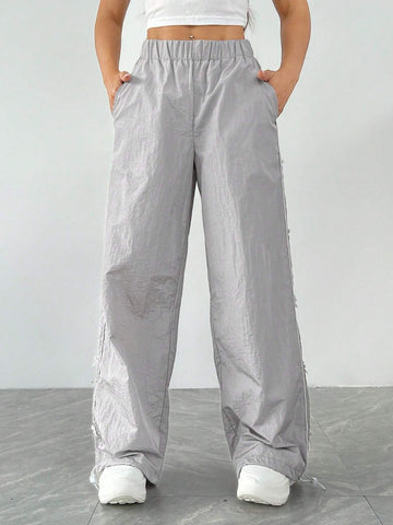 EZwear Decorative Bowknot Sporty Casual Pants